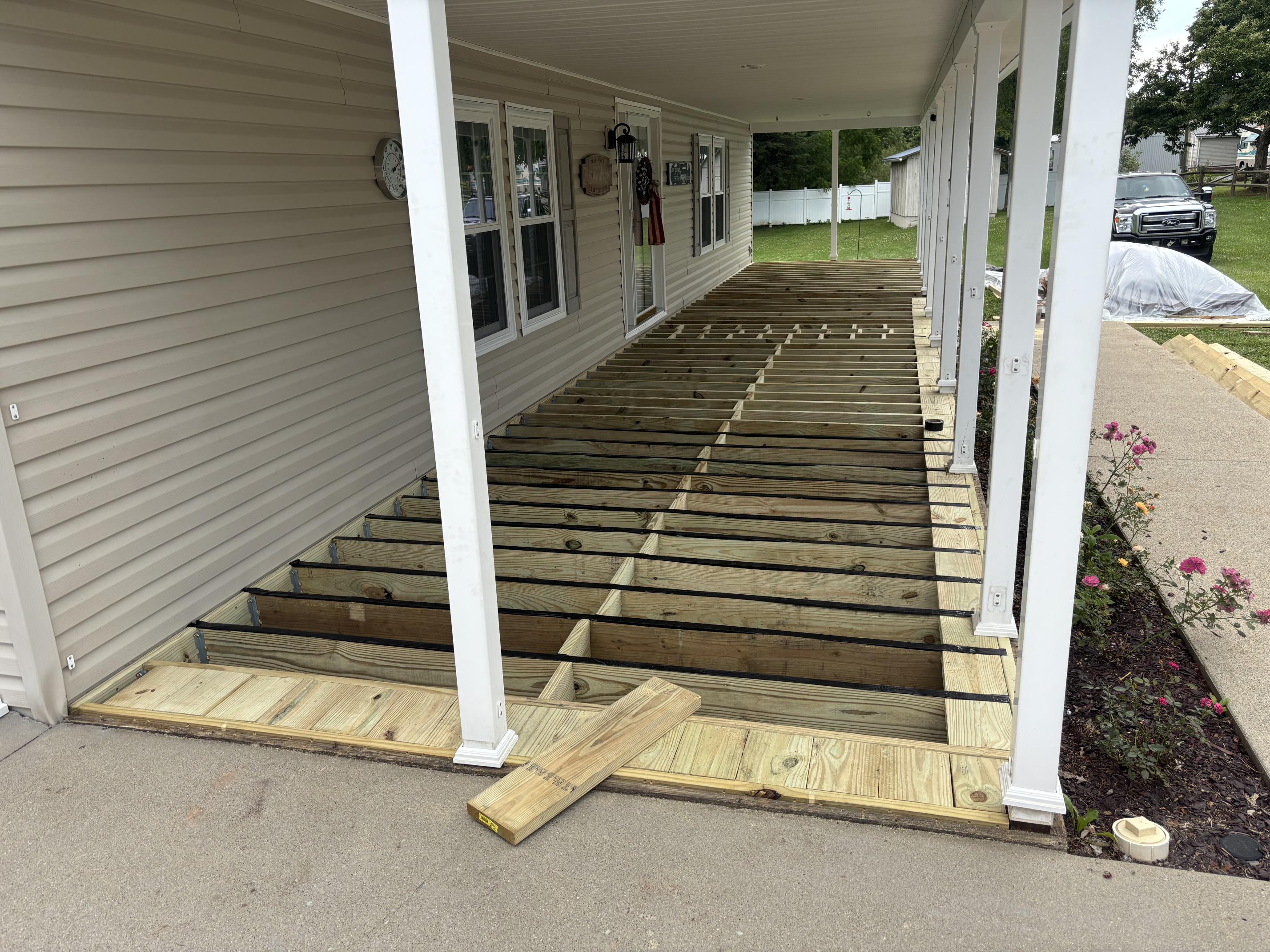 Deck framing and outdoor construction by Apex Site Solutions in Harrison County, WV