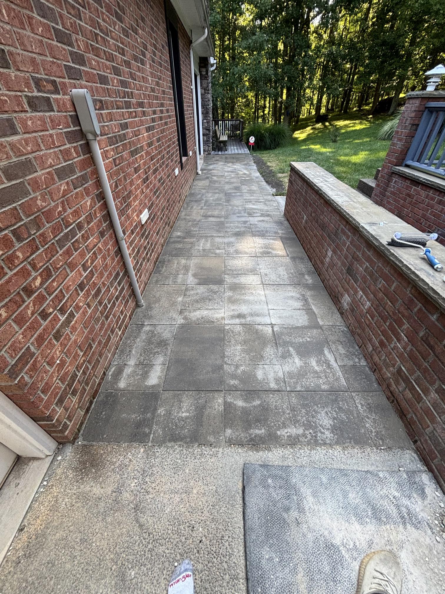 Patio paver walkway installation by Apex Site Solutions in Bridgeport, WV
